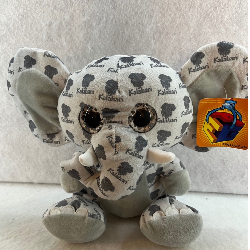 Ideal Toys Direct Kalahari Elephant Plush Kids 9in Gray New No Tags Glitter Eyes